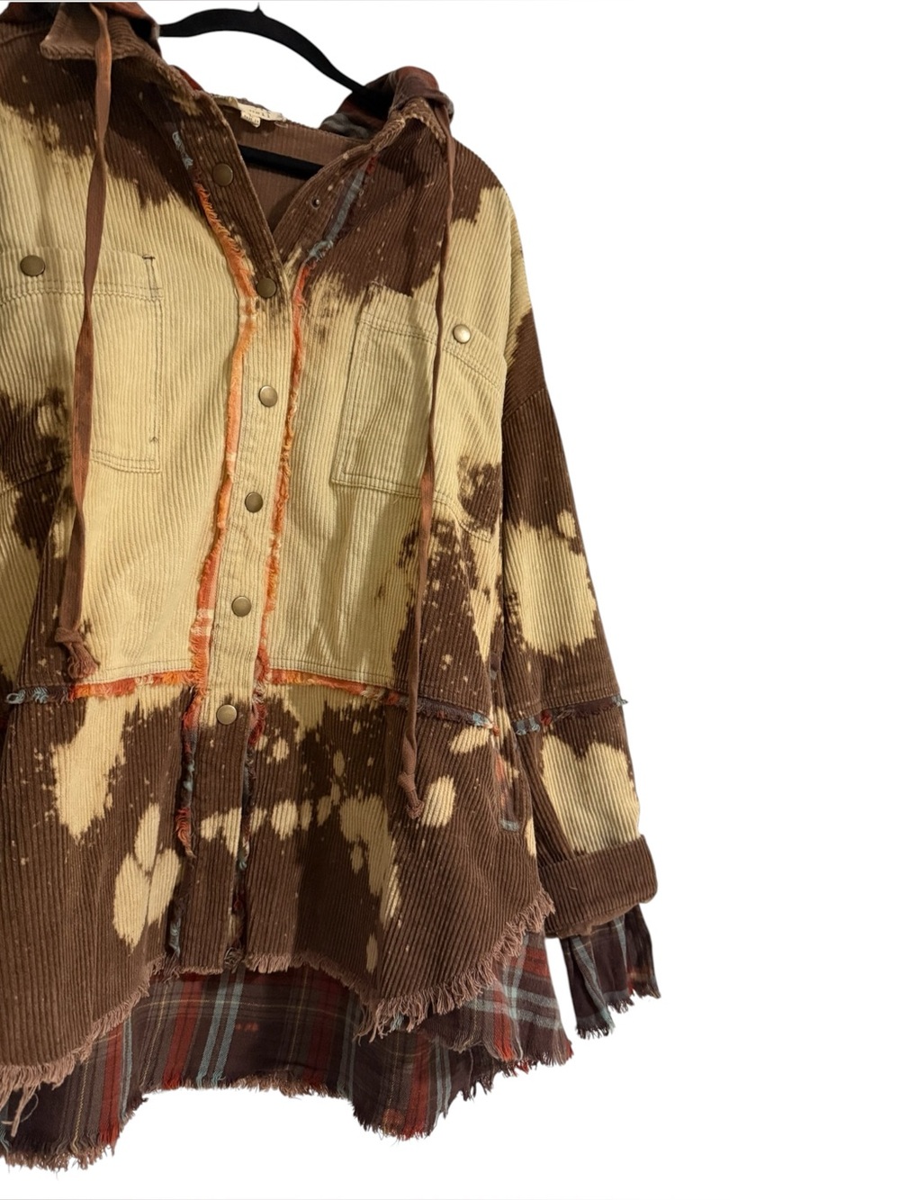 Oli & Hali Bleached Corduroy Check Mixed Jacket Size Large - Picture 2 of 6